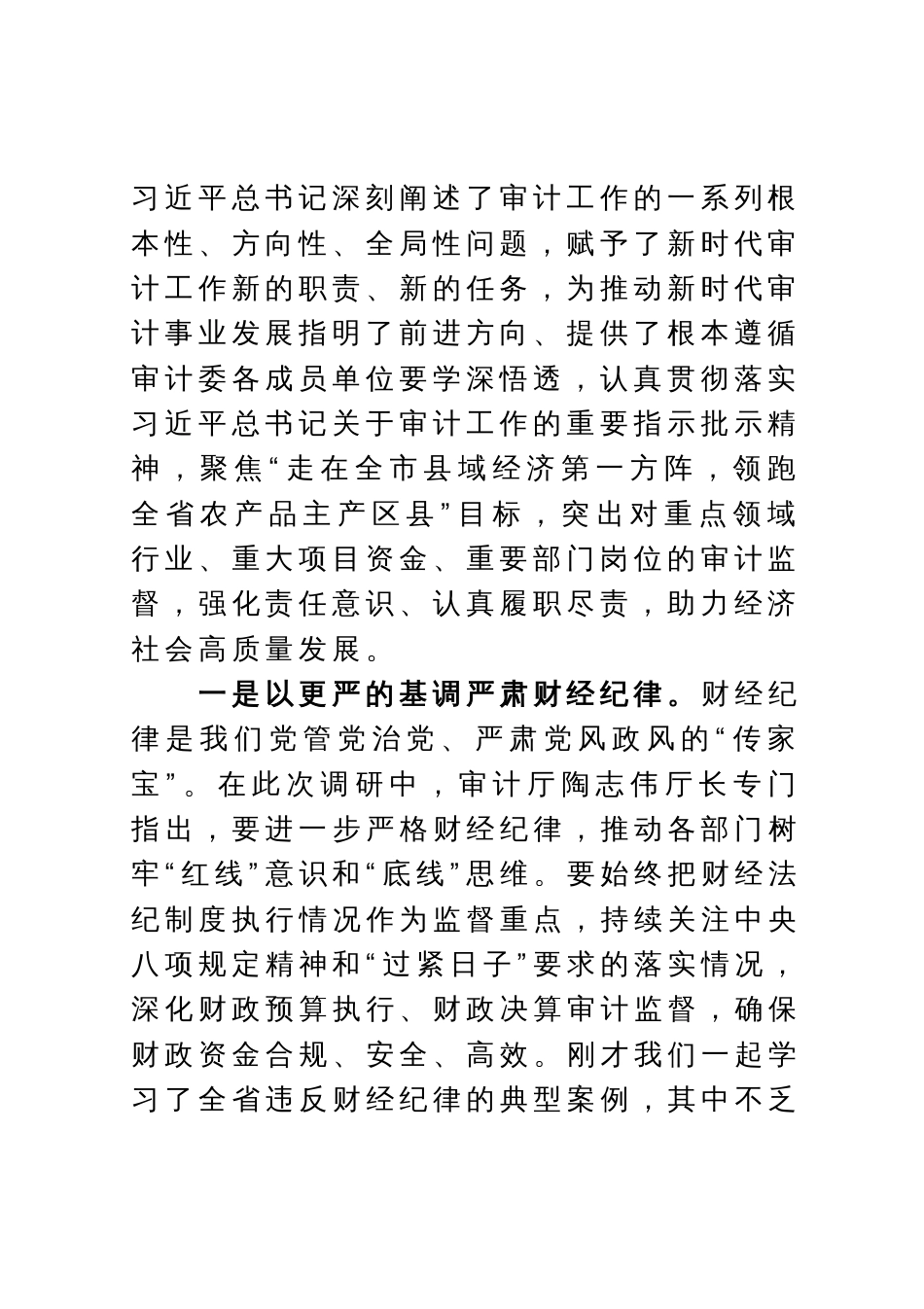 在县委审计委员会会议上的讲话_第2页