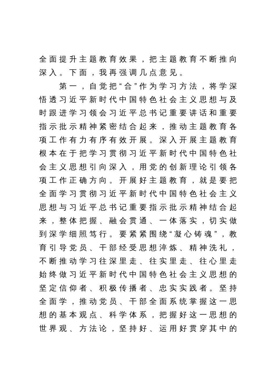 在学习贯彻2023年主题教育领导小组第二次会议上的讲话提纲_第2页