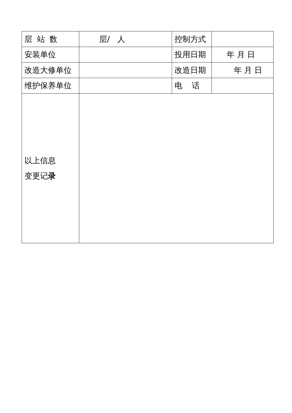 电梯维护保养记录表_第3页