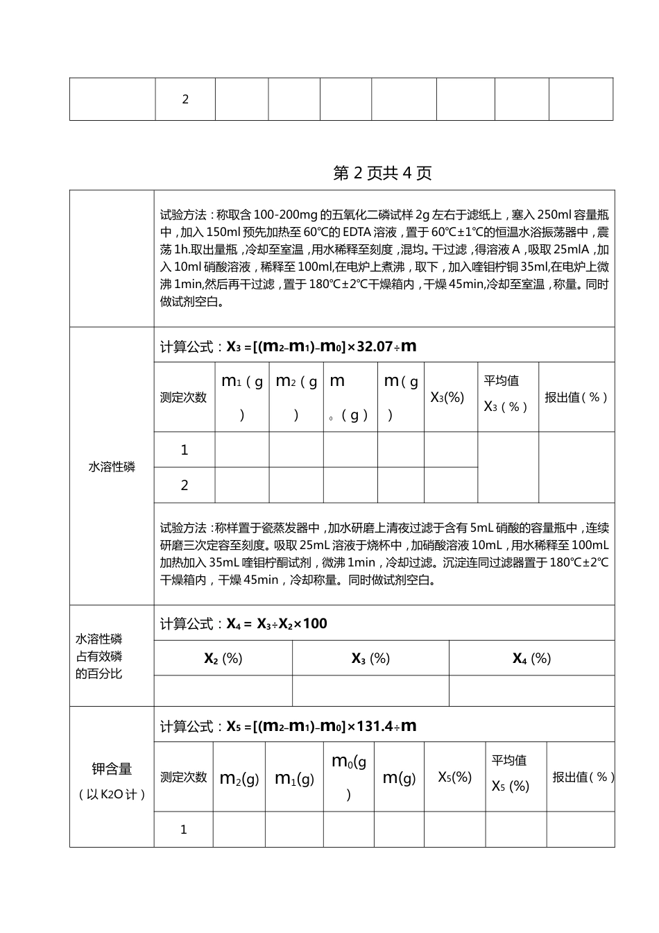 复混肥料检验原始记录(共5页)_第2页