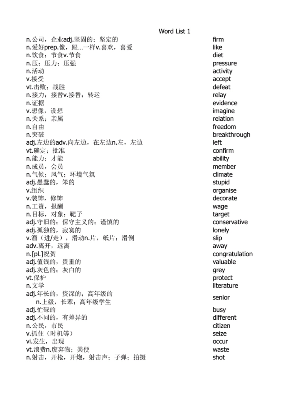 新东方高中英语单词乱序版核心单词核心词汇140课自我检测用中英 _第1页