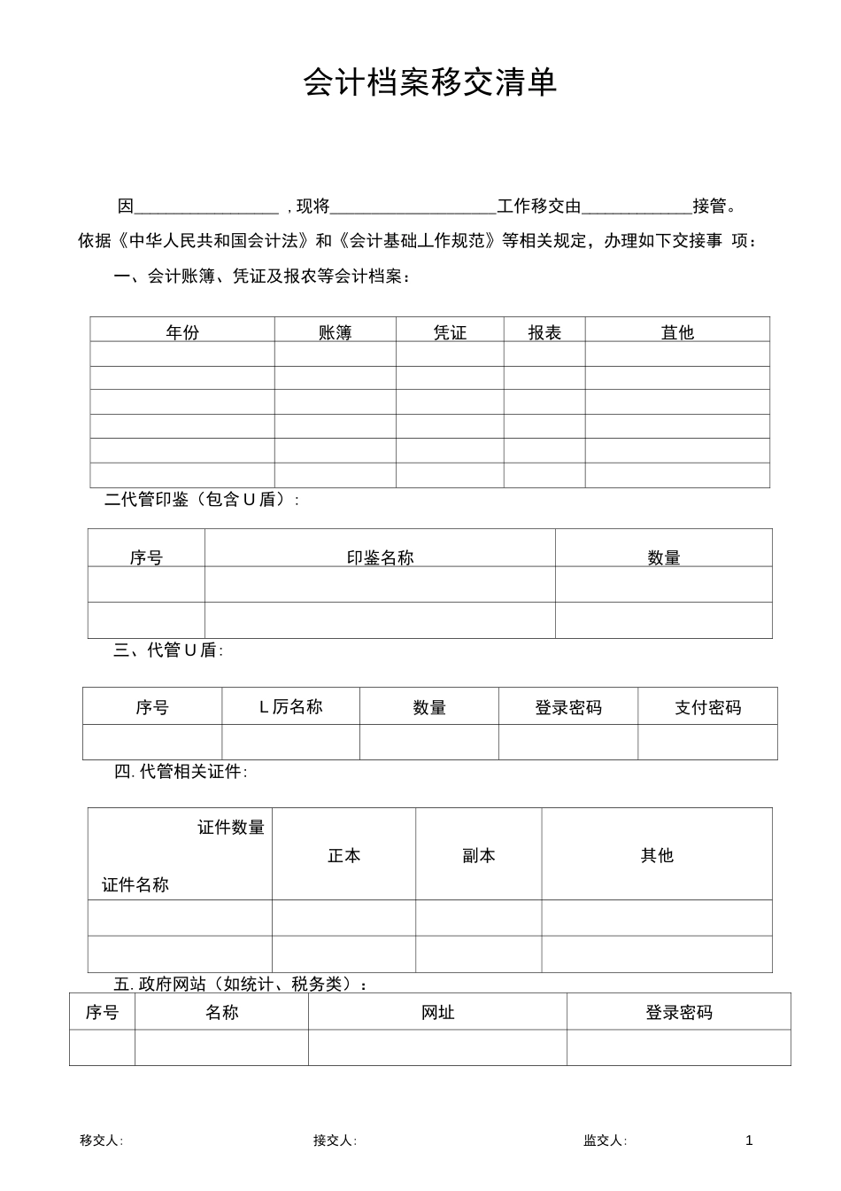 会计资料移交清单_第1页