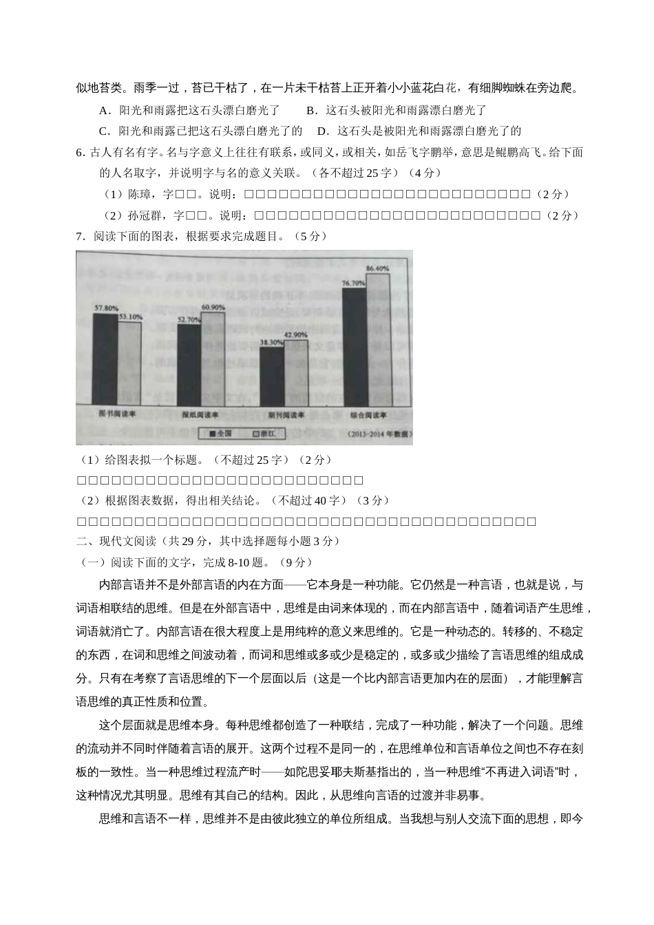 高考语文模拟试题(共7页)_第2页