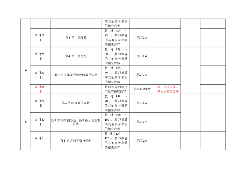 《高等数学A2》教学进程表_第3页