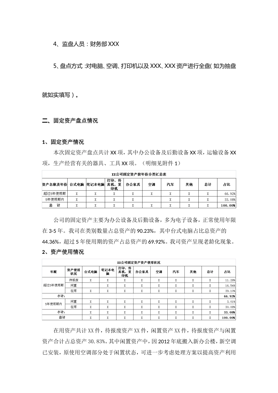 固定资产盘点报告五星范本(共6页)_第2页