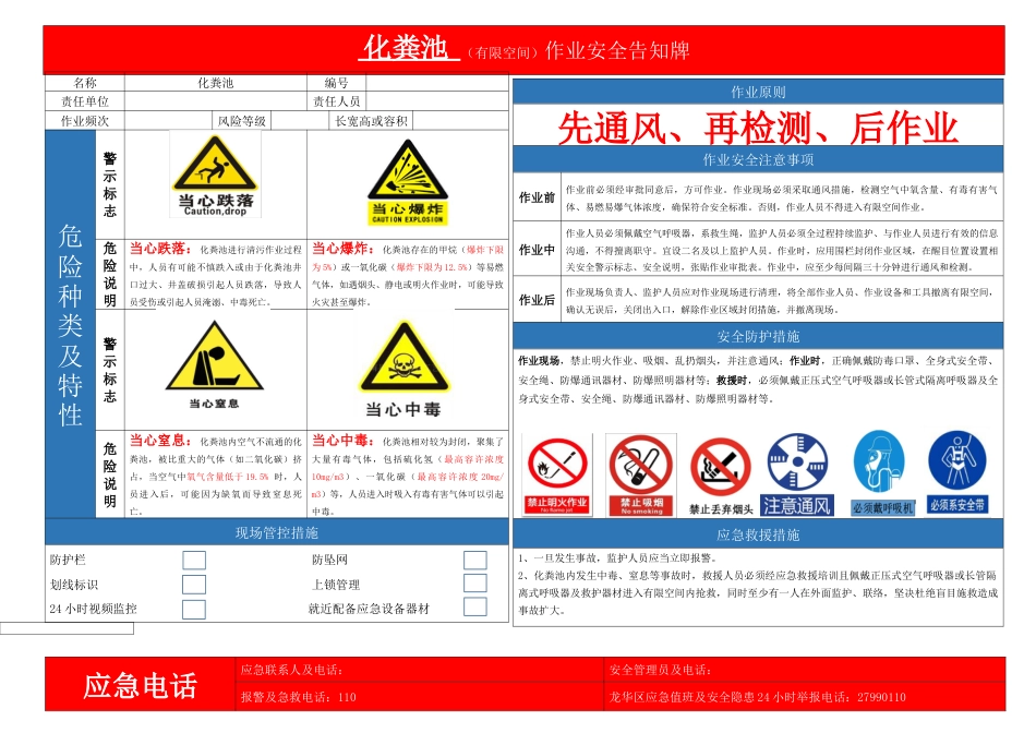 订正龙华区常见10种有限空间作业安全告知牌及警示标志0227_第1页