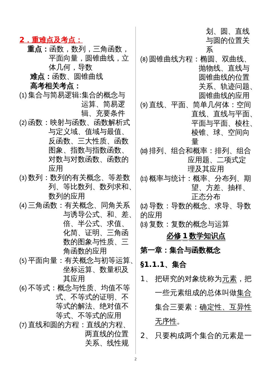 高中数学必修选修知识点归纳大全(共63页)_第2页