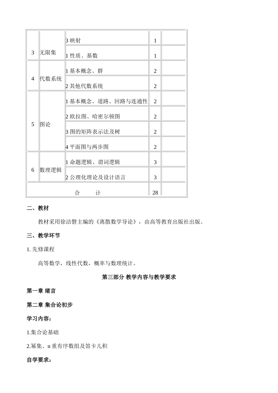 《离散数学》函授教学大纲_第2页