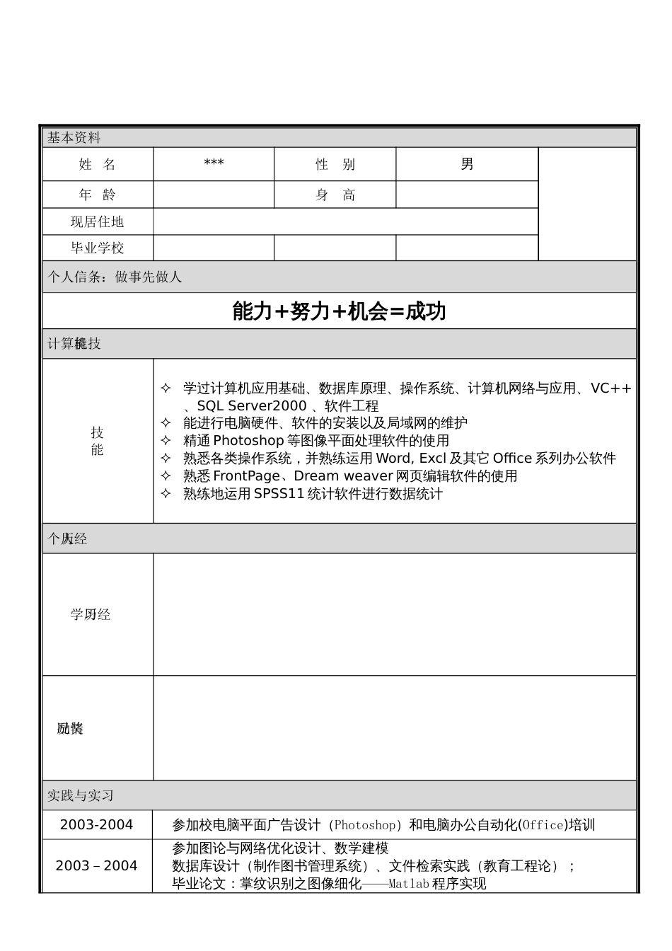 个人简历模板大全可直接下载使用word版(共12页)_第3页