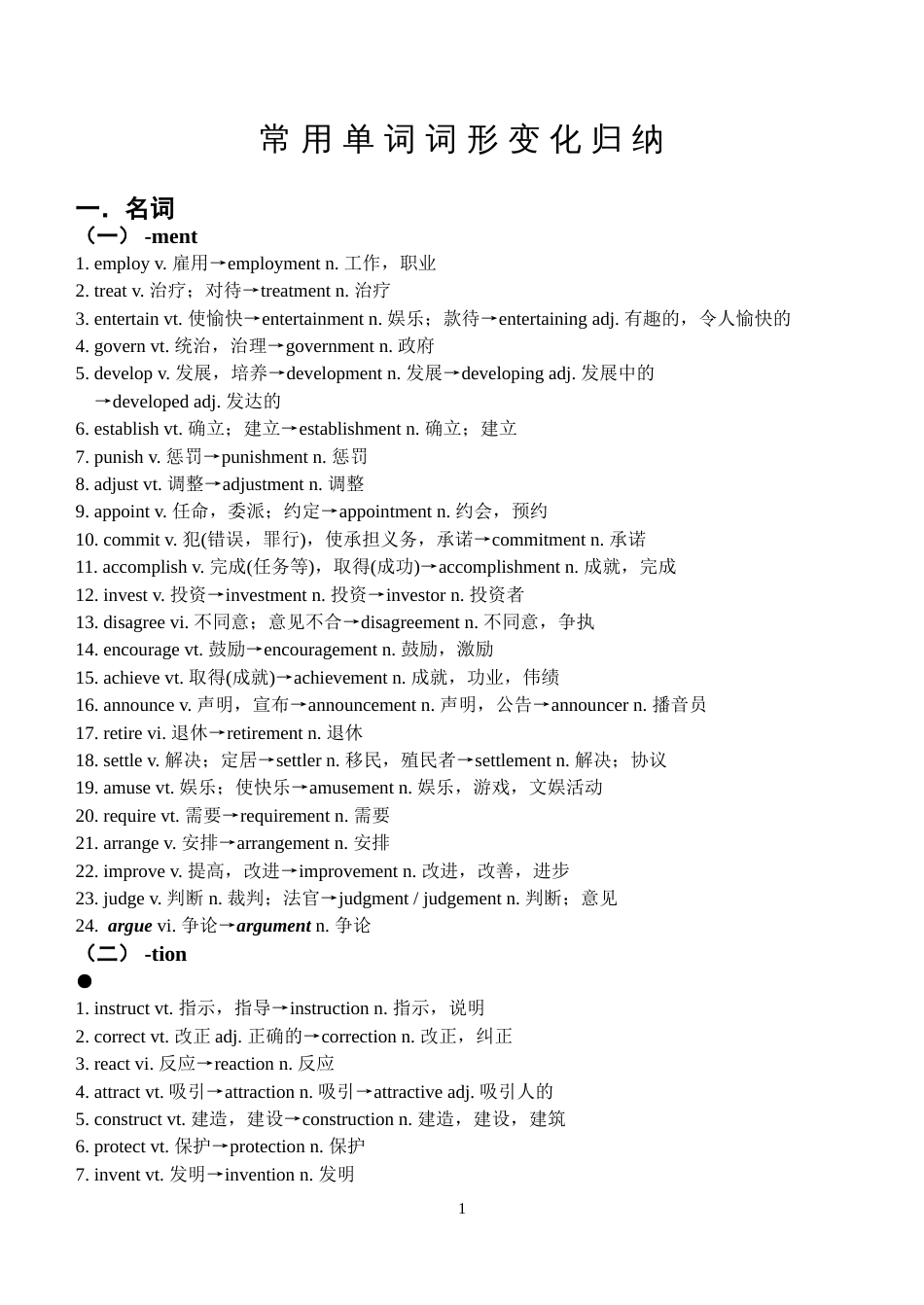 高考英语常用派生词总结_第1页