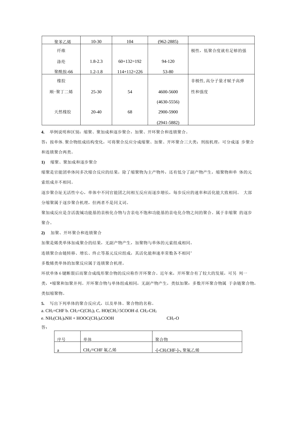 高分子化学第五版潘祖仁版课后习题答案_第2页