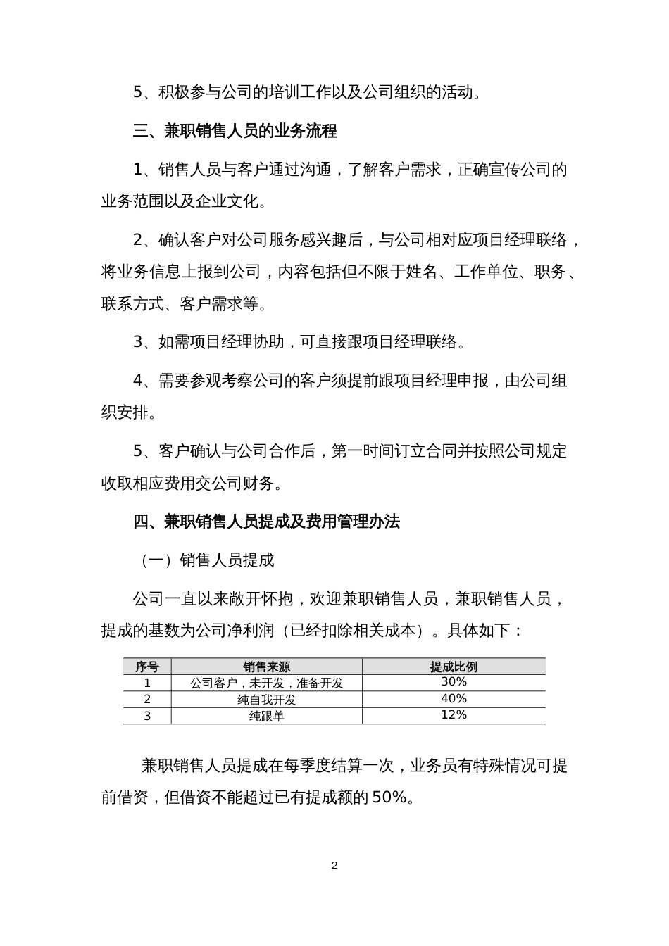 公司兼职销售人员管理制度(共4页)_第2页