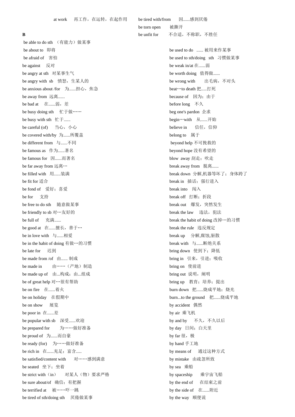 高中英语短语大全整理版(共12页)_第2页