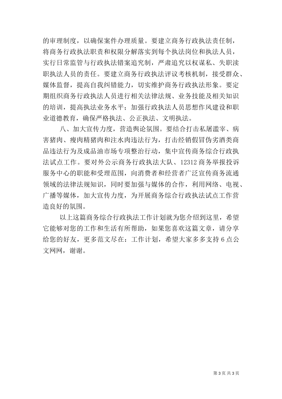 商务综合行政执法工作计划_第3页