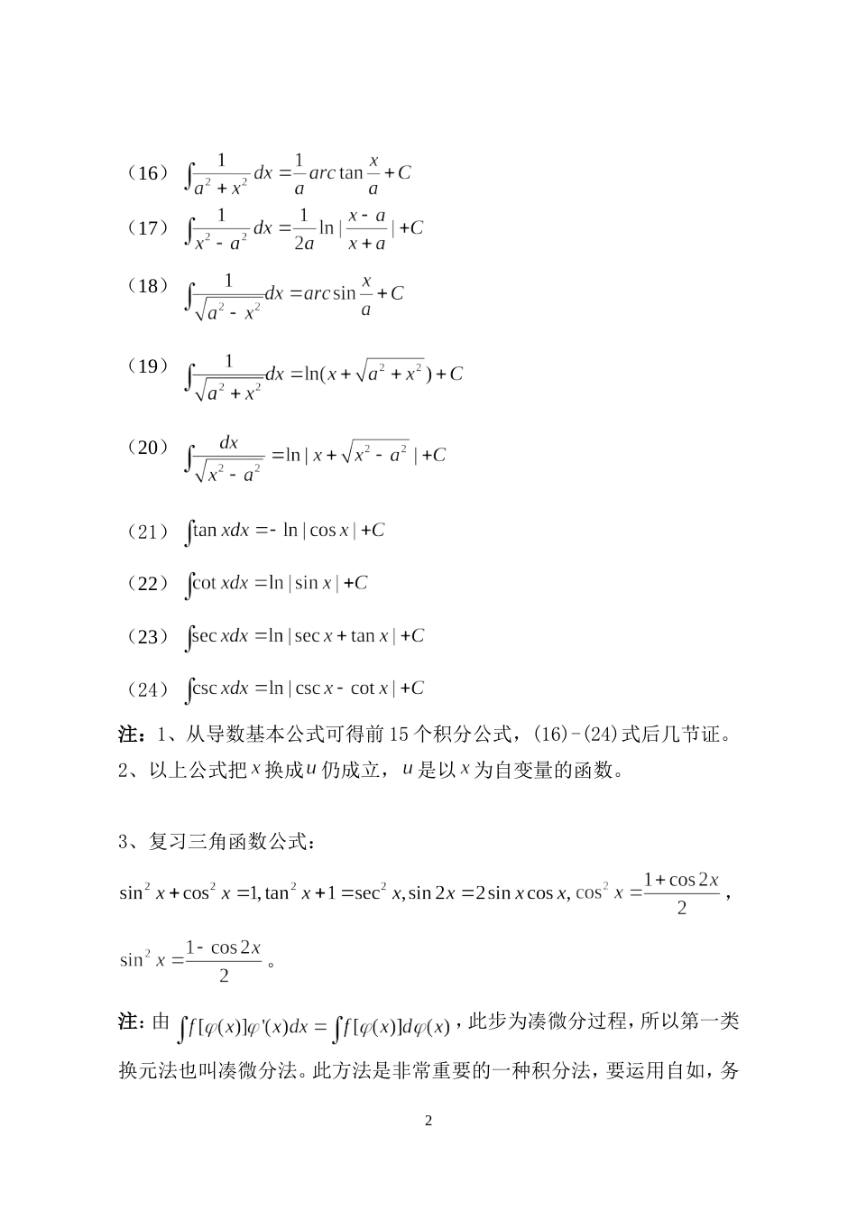 基本积分公式[3页]_第2页