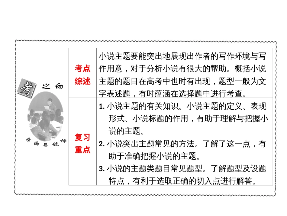 高考语文一轮复习 小说主题复习课件(共21页)_第3页