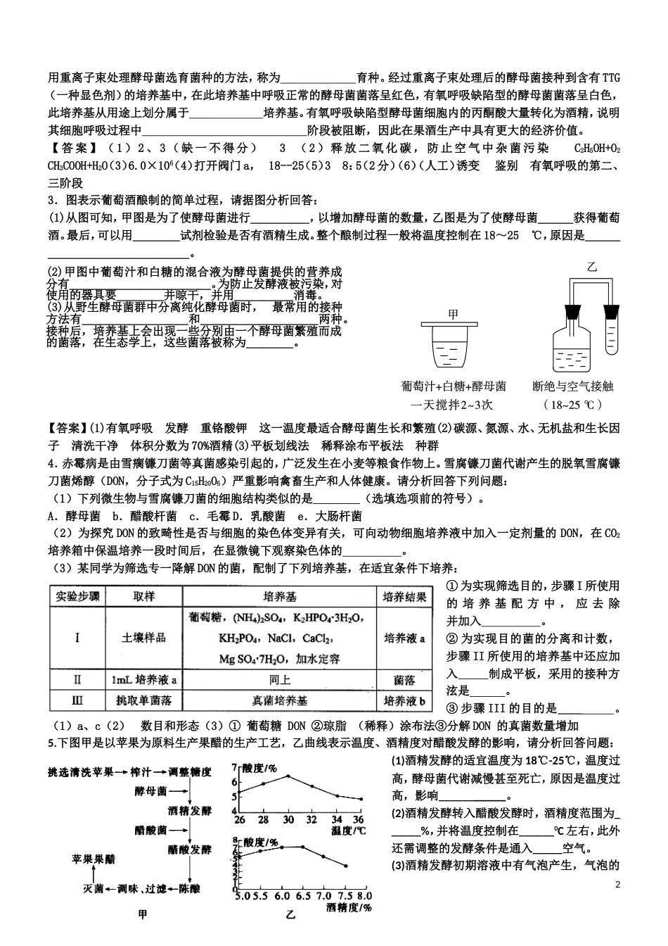 高中生物选修一试题集(共9页)_第2页