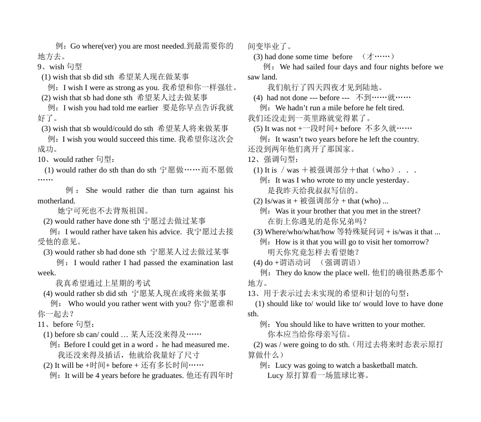 高考英语必备经典句型_第3页