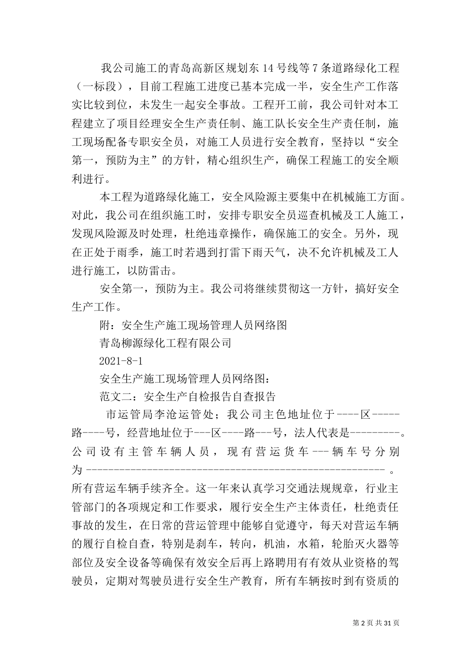 安全生产自检自评报告_第2页