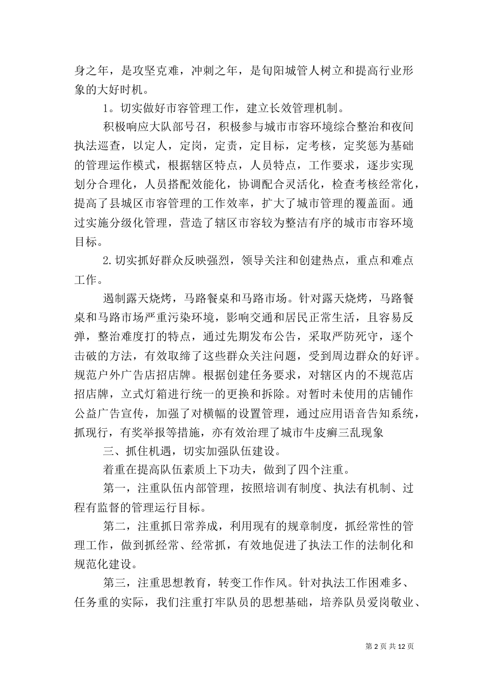 城管工作总结模板4篇_第2页