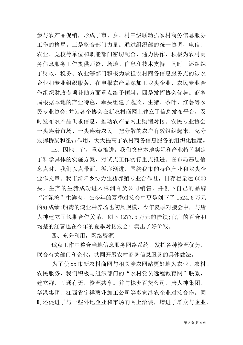 农村商务信息服务试点工作总结_第2页