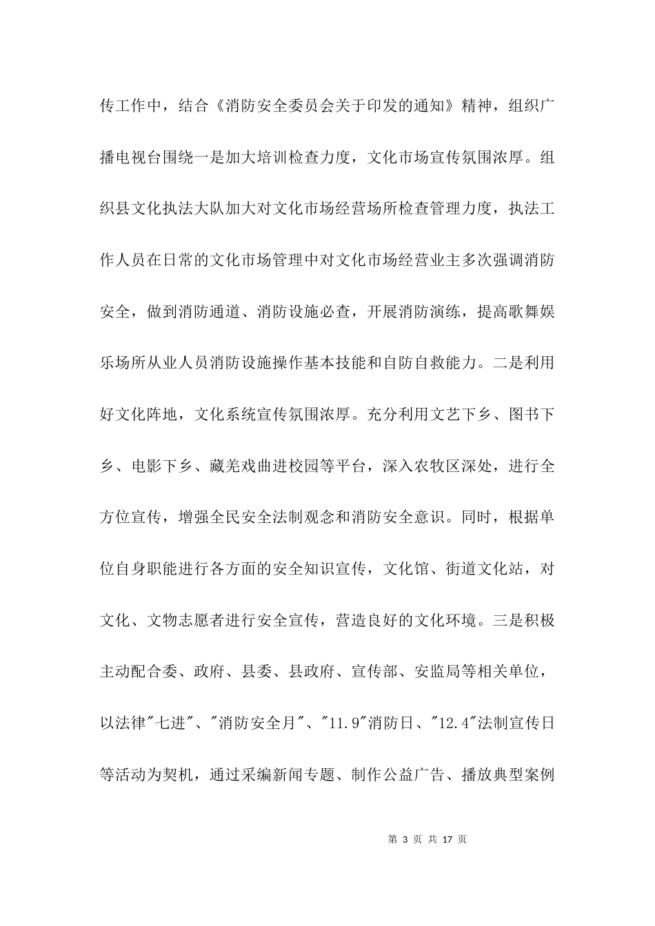 消防安全工作开展情况报告3篇_第3页