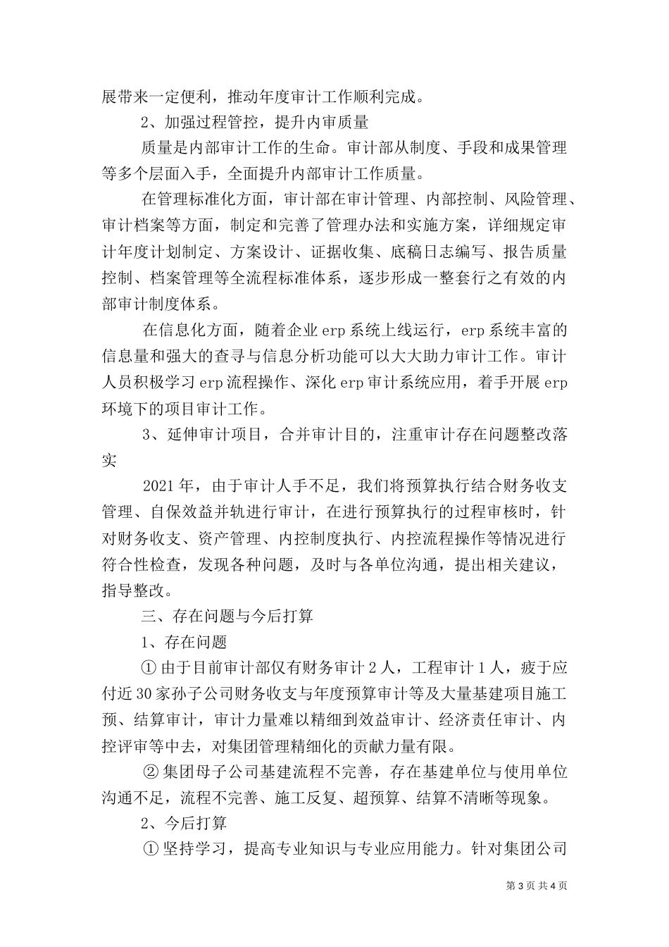 审计年终工作总结2021字_第3页