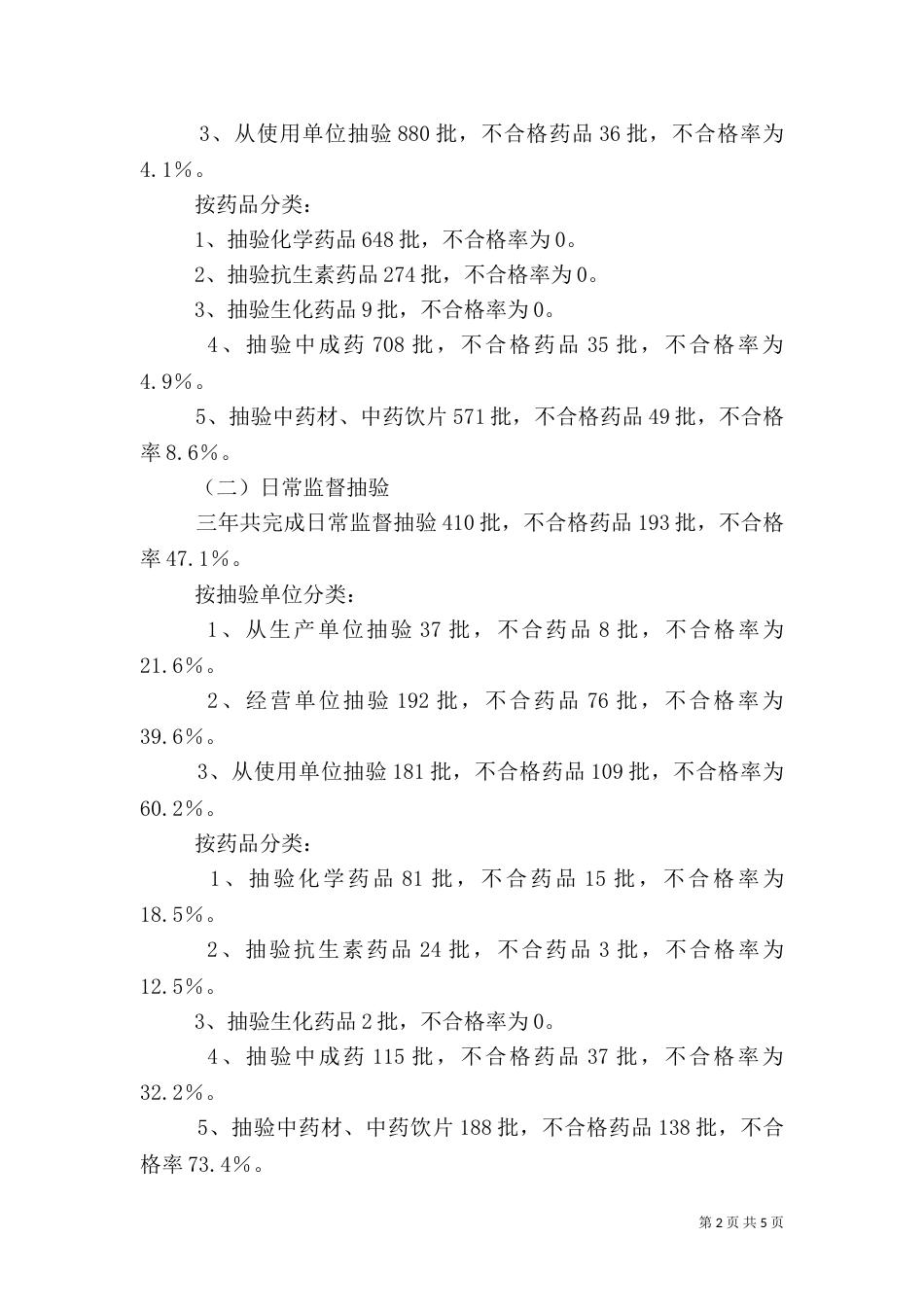 药品质量分析调研报告（三）_第2页