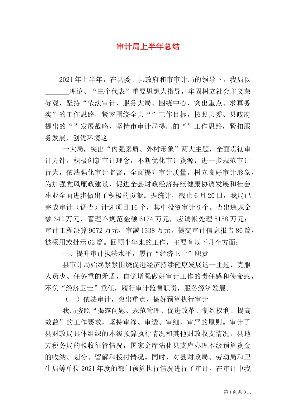 审计局上半年总结_第1页
