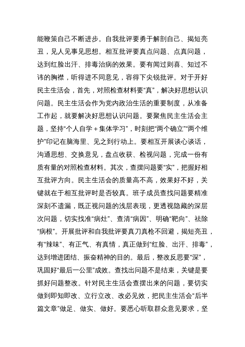 指导组在2022年民主生活会上的讲话_第3页