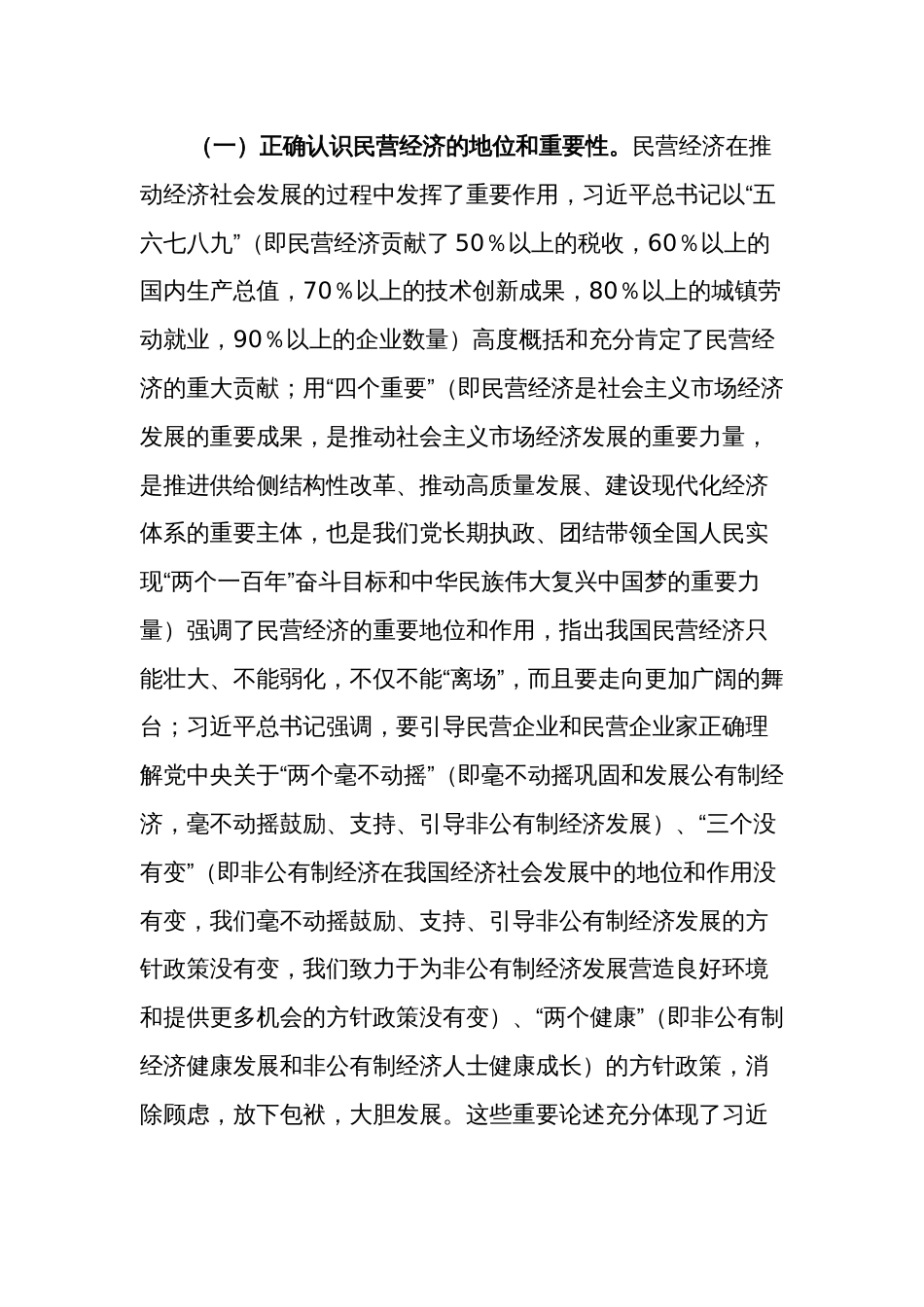 关于学习关于促进民营经济发展的重要论述及市贯彻落实意见的汇报范文_第2页