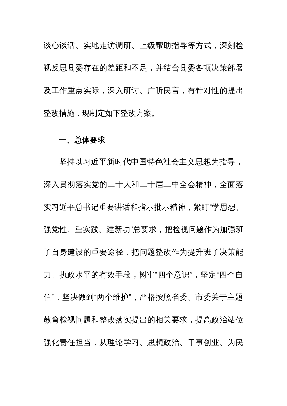 2023年度主题教育专题民主生活会班子检视问题整改方案_第3页