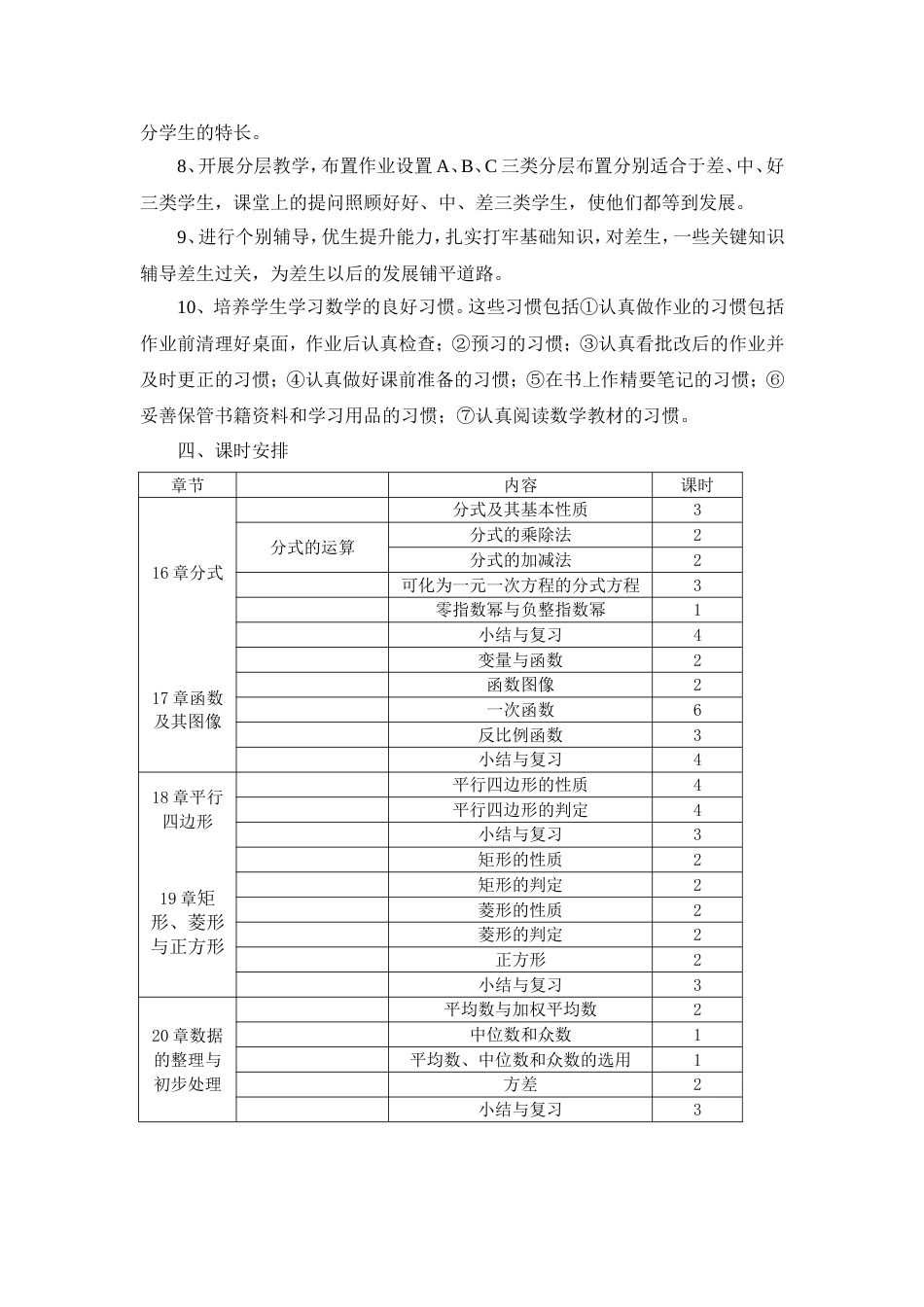 华东师大版八年级数学下教学计划[3页]_第3页