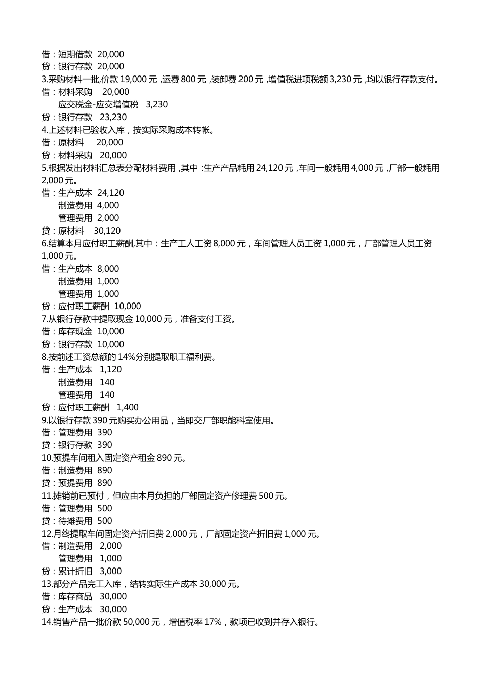 基础会计分录练习题及答案[13页]_第3页