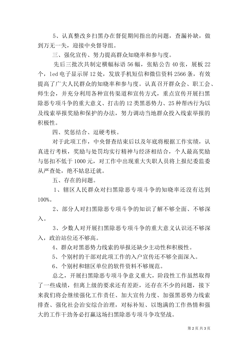 扫黑除恶专项斗争阶段性总结_第2页