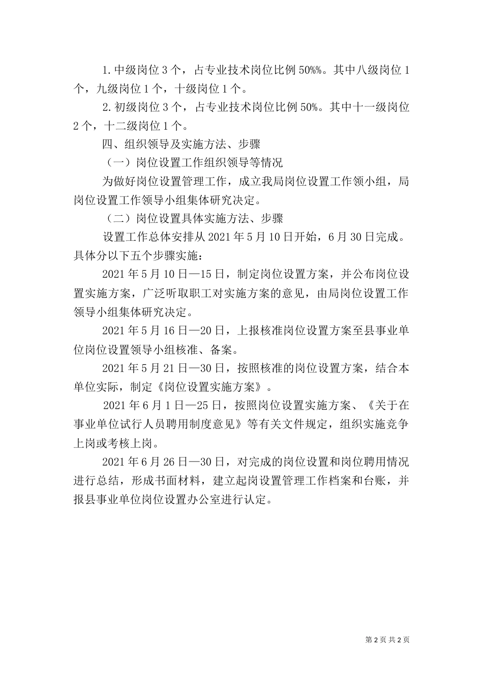 审计服务站岗位设置工作方案（一）_第2页