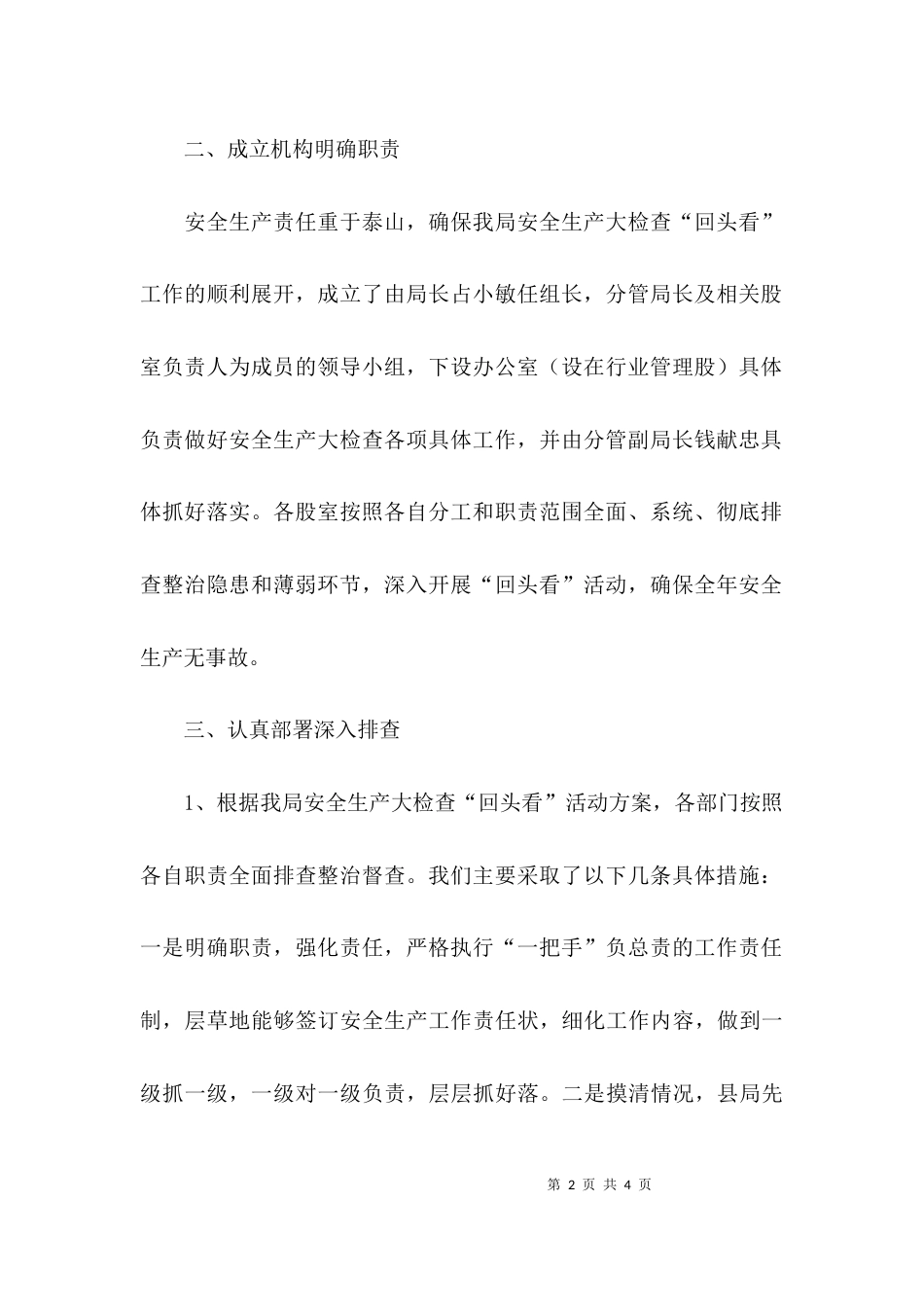 安全生产大检查回头看活动汇报_第2页