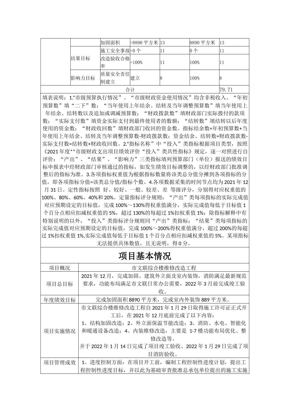 财政支出项目绩效评价综合楼维修改造工程自评报告_第2页