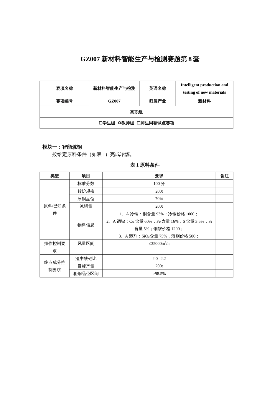 （全国职业技能比赛：高职）GZ007新材料智能生产与检测赛题10套题库（教师赛）_第1页