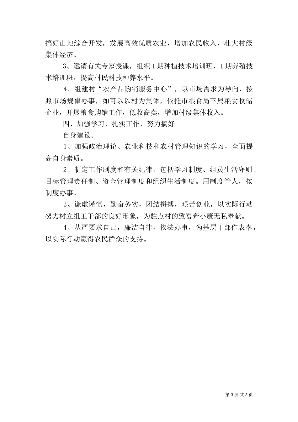 粮食局驻村村帮扶工作计划_第3页