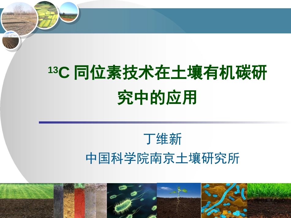 13C同位素技术在土壤有机碳研究中的应用丁维新_第1页