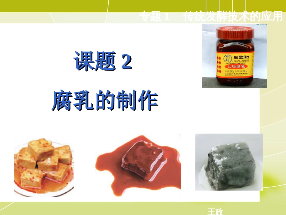 高中生物选修一腐乳的制作共29页共29页_第1页