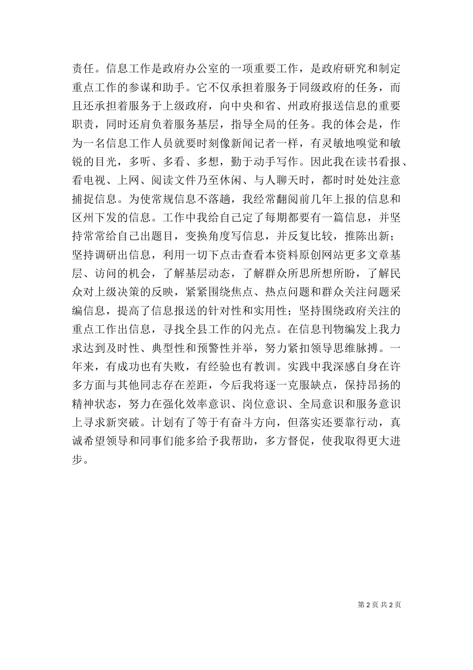 政务信息个人工作总结（四）_第2页