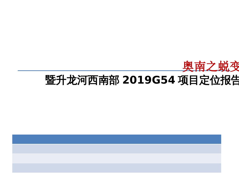 南京升龙河西南部2019G54项目定位报告_第1页