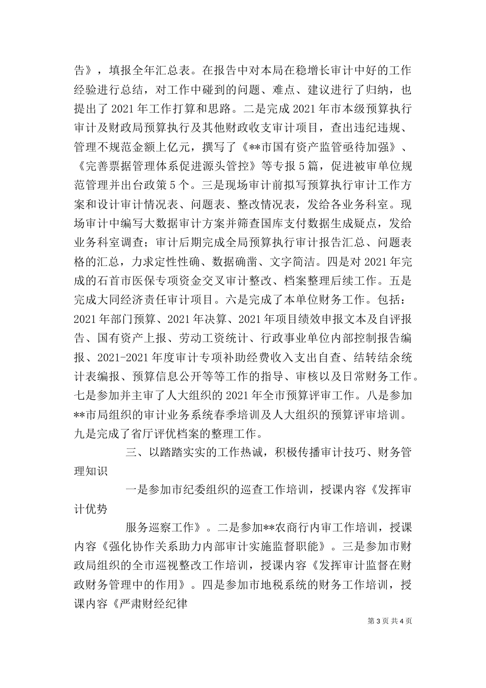 审计工作2021年个人总结_第3页