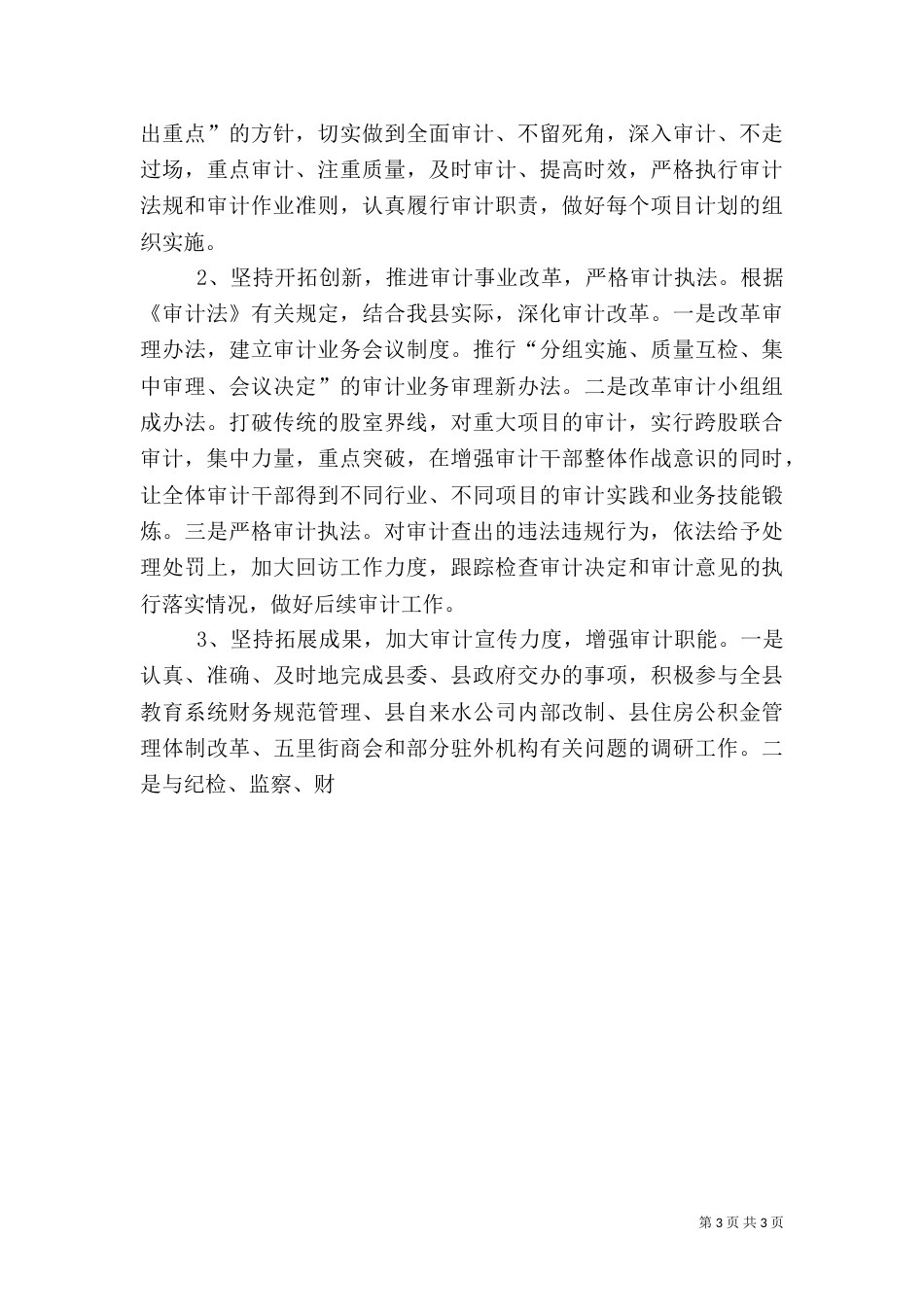 年度工作总结(审计)_第3页