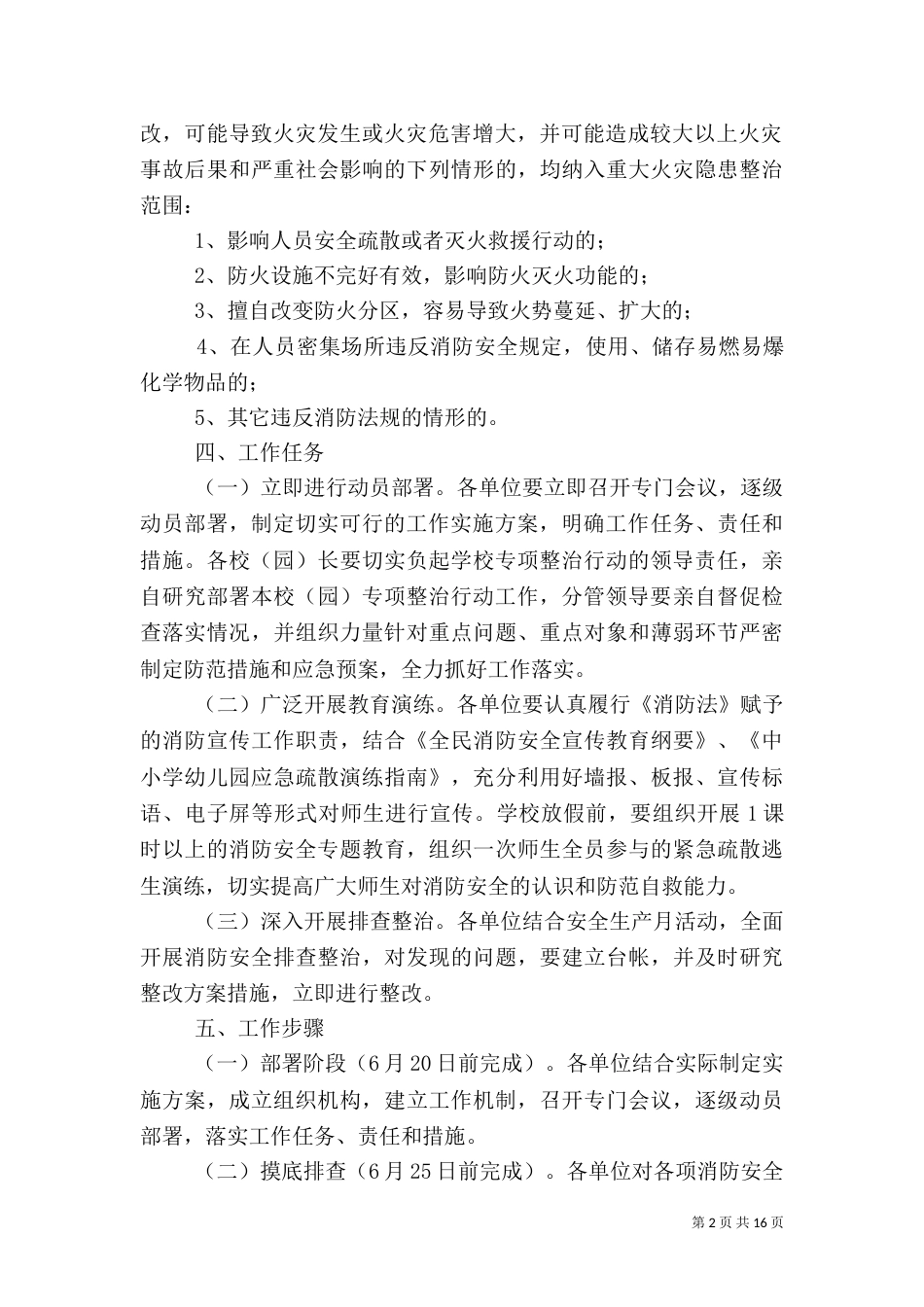 火灾隐患整治及安全管理工作方案5篇（一）_第2页