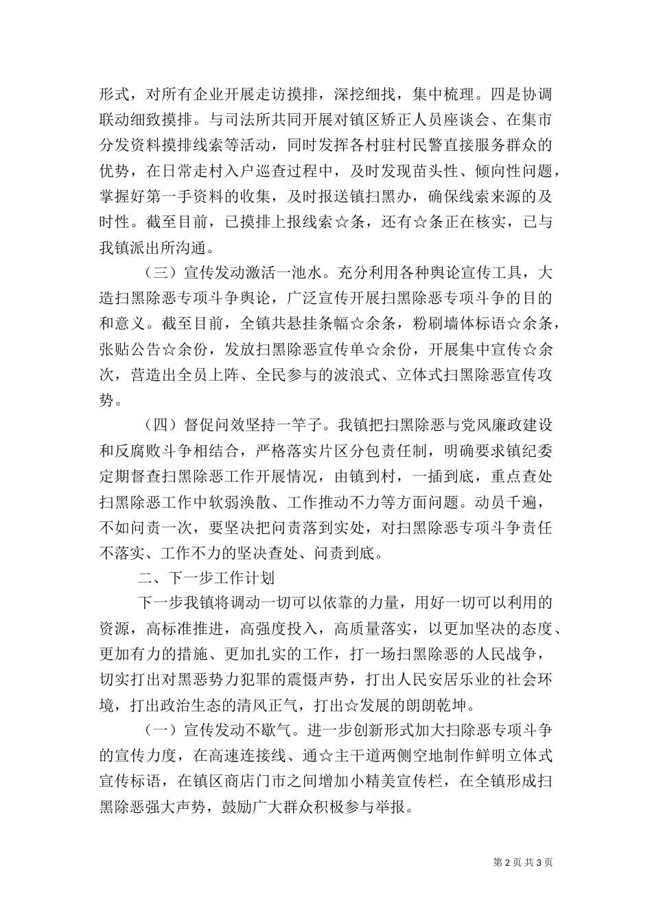 扫黑除恶专项斗争工作汇报（四）_第2页