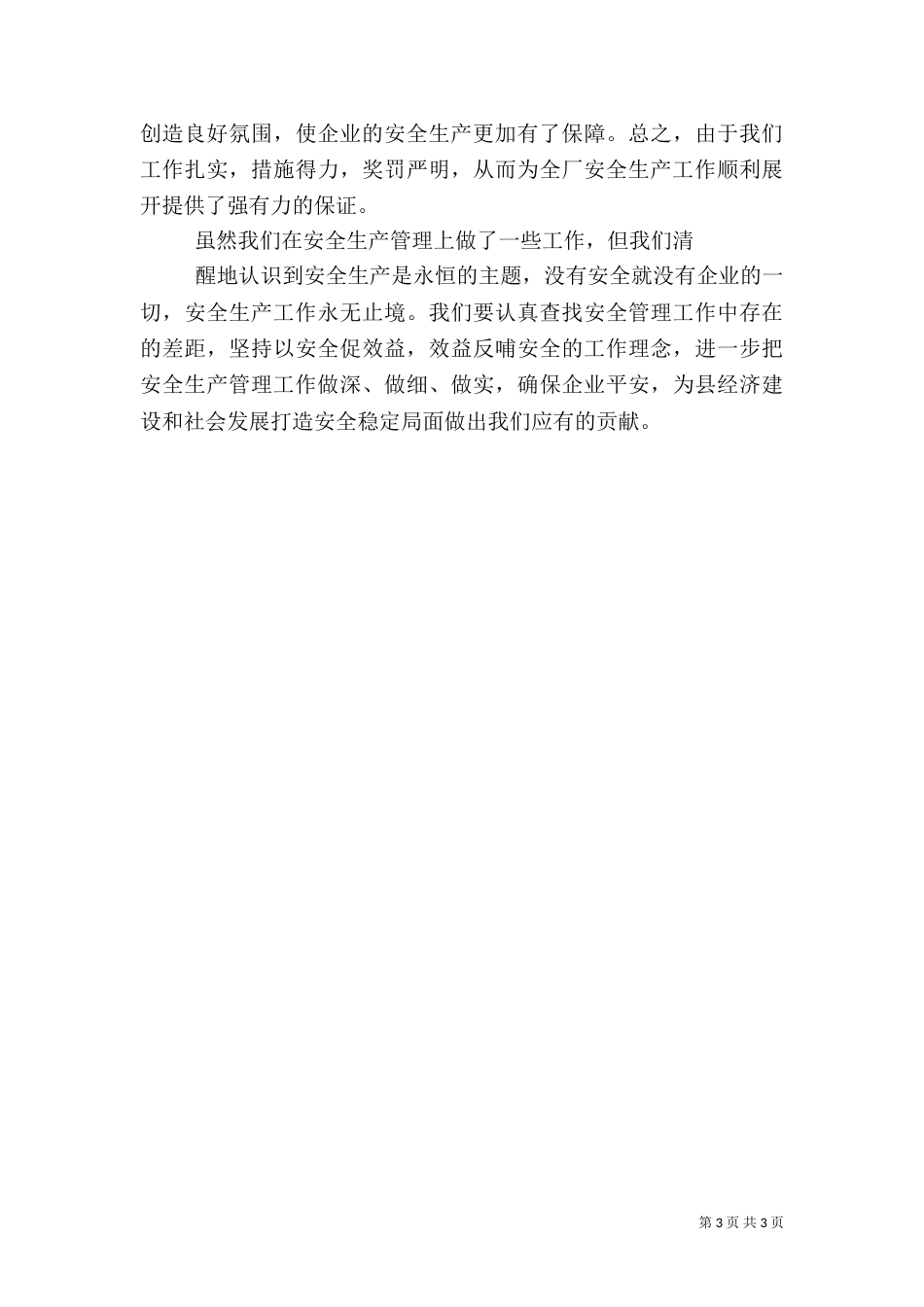安全生产管理工作汇报（五）_第3页
