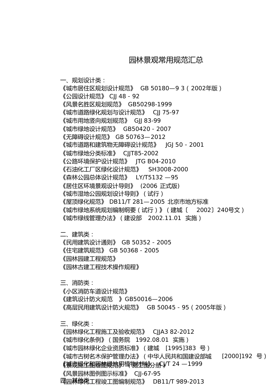 园林景观常用规范汇总完整[共31页]_第1页